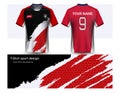 Soccer jersey template for football club or sportswear uniforms, Front and back shots available
