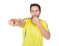 Soccer judge whistling Royalty Free Stock Photo