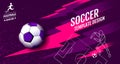 Soccer Layout template design, football league, Purple magenta tone, sport