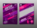 Soccer Layout template design, football, Purple magenta tone, sport