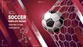 Soccer Layout template design, football, Purple magenta tone, sport