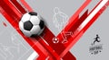 Soccer Layout template design, square, red tone, sport background