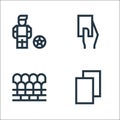 Soccer line icons. linear set. quality vector line set such as football, seats, card Royalty Free Stock Photo