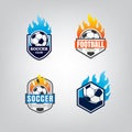 Soccer logo design set.