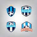 Soccer Logo Design Template set , Football badge team identity collection. Royalty Free Stock Photo