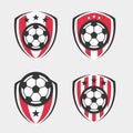 Soccer Logo or Football Club Sign Badge Set