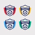 Soccer Logo or Football Club Sign Badge Set. Royalty Free Stock Photo