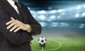 Soccer manager in the stadium