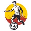 Soccer match. Soccer coaching training. Soccer club. cartoon vector illustration. label, sticker, t-shirt printing