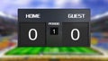 Soccer match scoreboard Draws 0 & 0