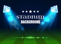 Soccer match, stadium with light . Football poster background. Stadium background with bright spotlights, stadium Royalty Free Stock Photo