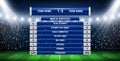 Soccer match statistic realistic vector football scoreboard global stats broadcast information