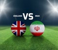 Soccer matchday template. England vs Iran Match day template.