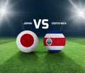 Soccer matchday template. Japan vs Costa Rica Match day template