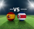 Soccer matchday template. Spain vs Costa Rica Match day template.