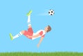 Soccer overhead kick.