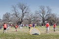 Soccer in a park