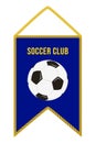 Soccer Pennant. Football Flag. Sport Pennon with Simple Emblem