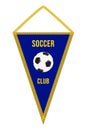 Soccer Pennant. Football Flag. Sport Pennon with Simple Emblem