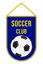 Soccer Pennant. Football Flag. Sport Pennon with Simple Emblem