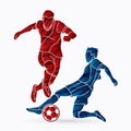 Soccer player action graphic vector Royalty Free Stock Photo