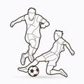 Soccer player action graphic vector Royalty Free Stock Photo