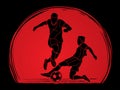 Soccer player action graphic vector Royalty Free Stock Photo