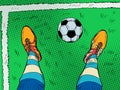 soccer player and ball feet shoes profession Royalty Free Stock Photo