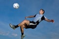 Soccer player in a bicycle kick Royalty Free Stock Photo