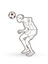 Soccer player bouncing a ball action graphic vector. Royalty Free Stock Photo