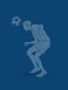 Soccer player bouncing a ball action graphic vector Royalty Free Stock Photo