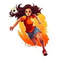 Soccer Player Girl Mascot on white Background Royalty Free Stock Photo