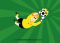 Soccer player goalkeeper catching ball