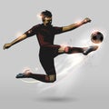 Soccer player half volley Royalty Free Stock Photo