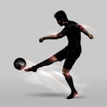 Soccer player half volley Royalty Free Stock Photo