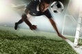 Soccer player heading a soccer ball Royalty Free Stock Photo