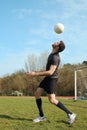 Soccer Player Juggle The Ball With His Head