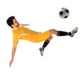 Soccer Player Kicking Ball Royalty Free Stock Photo