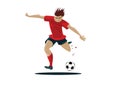 Soccer Player Kicking Ball