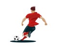 Soccer Player Kicking Ball.