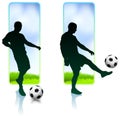 Soccer Player with Nature Banners Royalty Free Stock Photo
