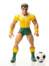 A soccer player plastic action figure Royalty Free Stock Photo