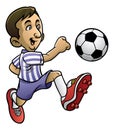 Soccer player playing the ball
