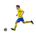 Soccer player running with ball