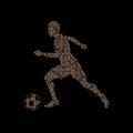 Soccer player running with soccer ball graphic vector. Royalty Free Stock Photo