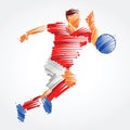 Soccer player running behind the ball Royalty Free Stock Photo