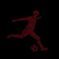 Soccer player running and kicking a ball action graphic vector Royalty Free Stock Photo