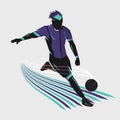Soccer player shooting popart color