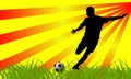 Soccer player silhouette Royalty Free Stock Photo