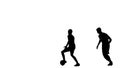 Soccer player silhouette isolated on white background with alpha channel. Male professional football players playing Royalty Free Stock Photo